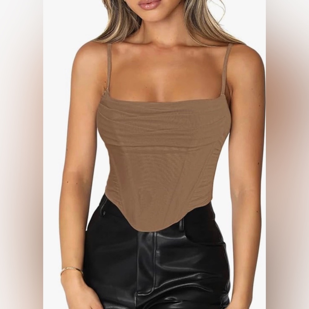NWT Corset Top Beige Size XL